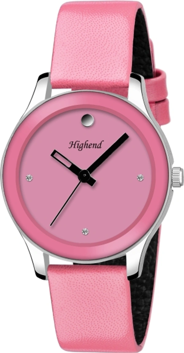 Girls Premium Elegant Pink Dial With Leather Strap Watch - Pink