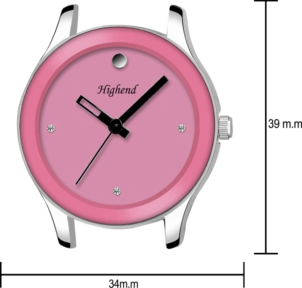 Girls Premium Elegant Pink Dial With Leather Strap Watch - Pink