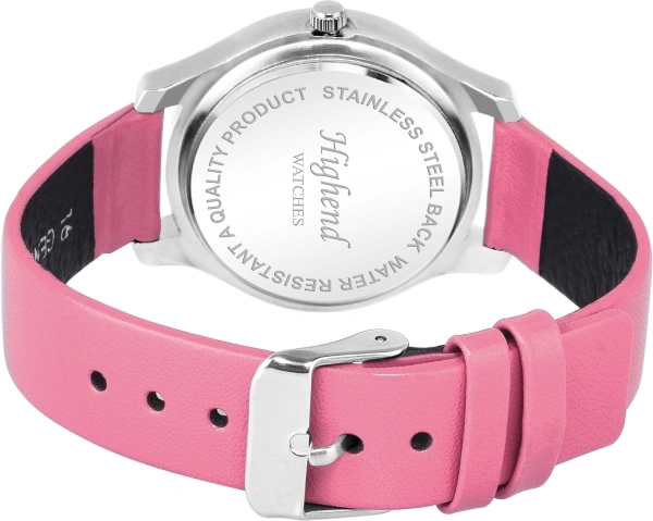 Girls Premium Elegant Pink Dial With Leather Strap Watch - Pink