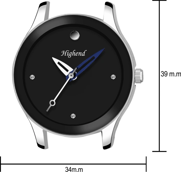 Girls Premium Elegant Black Dial With Leather Strap Watch - Black