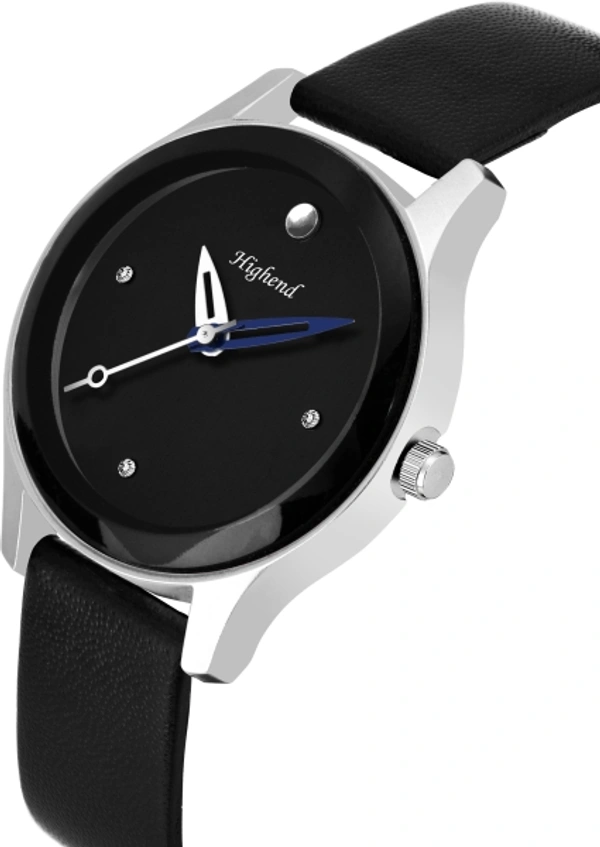 Girls Premium Elegant Black Dial With Leather Strap Watch - Black