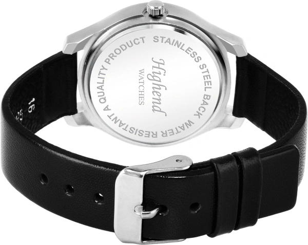 Girls Premium Elegant Black Dial With Leather Strap Watch - Black