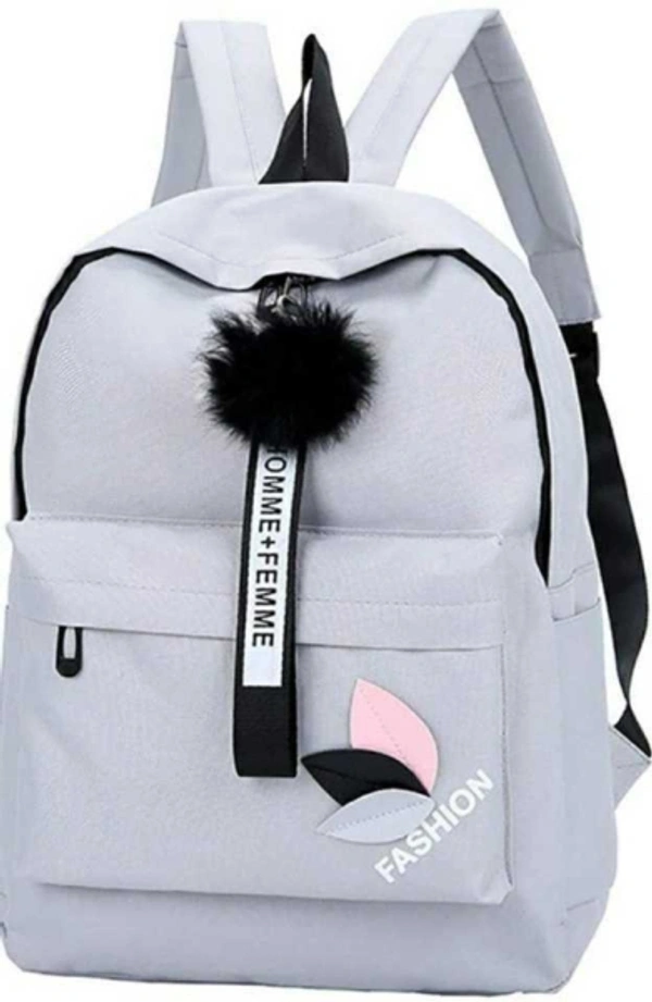 Diving Deep Pu Leather Casual Backpack For Girls 20L Backpack  - Grey