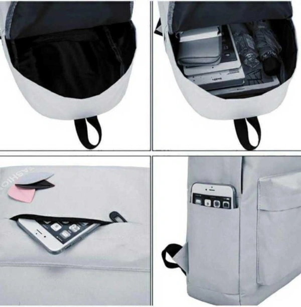 Diving Deep Pu Leather Casual Backpack For Girls 20L Backpack  - Grey