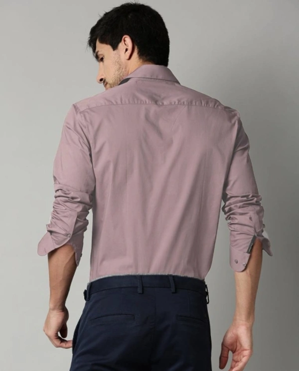 Men's Slim Fit Casual Formal  Shirt - Brown, L