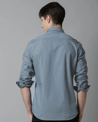Men's Slim Fit Casual Formal  Shirt - Grey, M