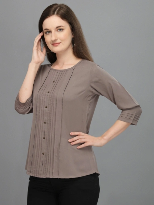 Casual Regular Sleeves Women's, Girls Top  - Grey, M