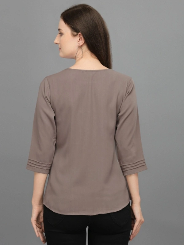 Casual Regular Sleeves Women's, Girls Top  - Grey, L