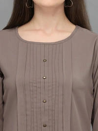 Casual Regular Sleeves Women's, Girls Top  - Grey, XL