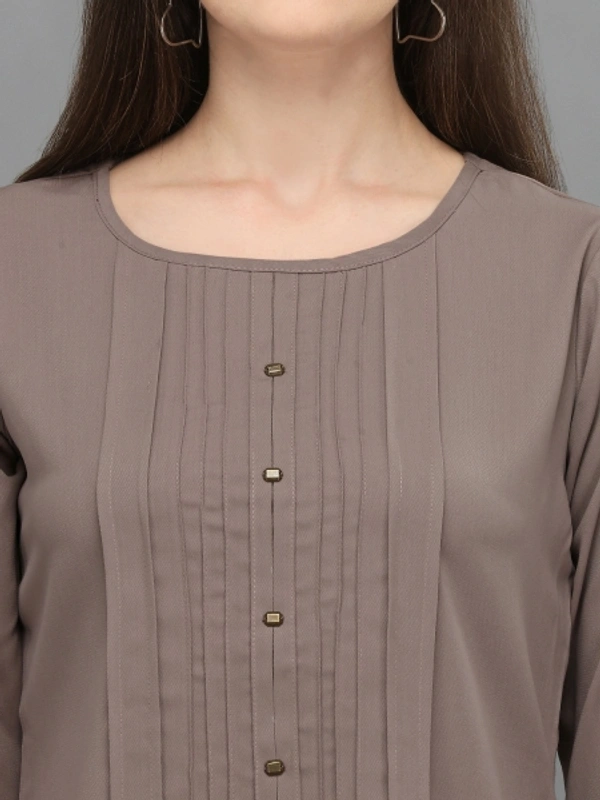 Casual Regular Sleeves Women's, Girls Top  - Grey, XL