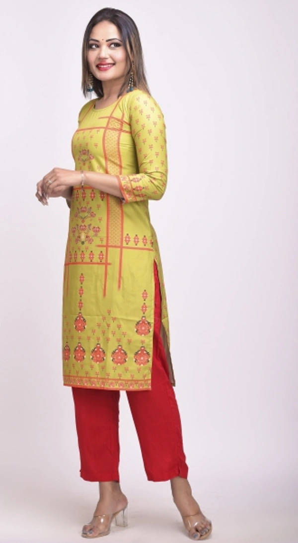 Women's Kurta  - Yellow, L