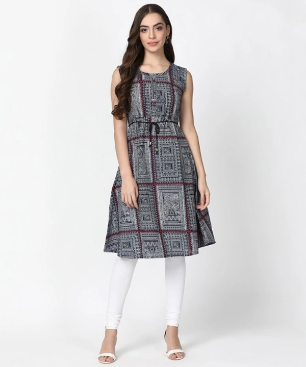 Women's Printed Kurtas - Blue, M