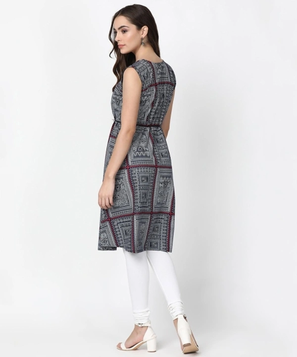 Women's Printed Kurtas - Blue, M