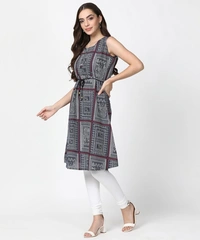 Women's Printed Kurtas - Blue, M