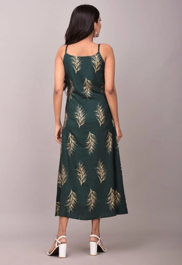 Women's Printed Straight Kurta - Green, L