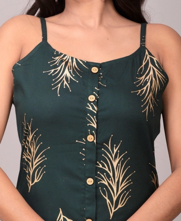Women's Printed Straight Kurta - Green, XXL