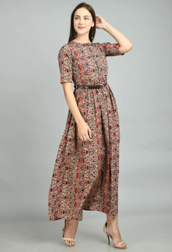 Women's Fit And Flare Multicolour Dress - Multicolour, Xl