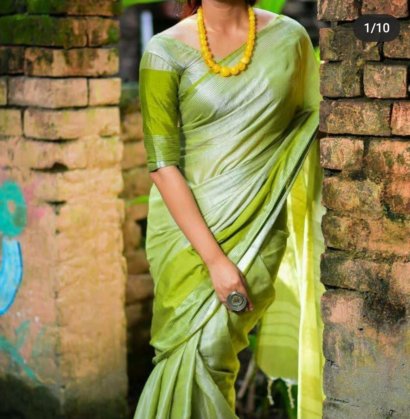 NETTED LENIN COTTON SAREE – Rekha Collections