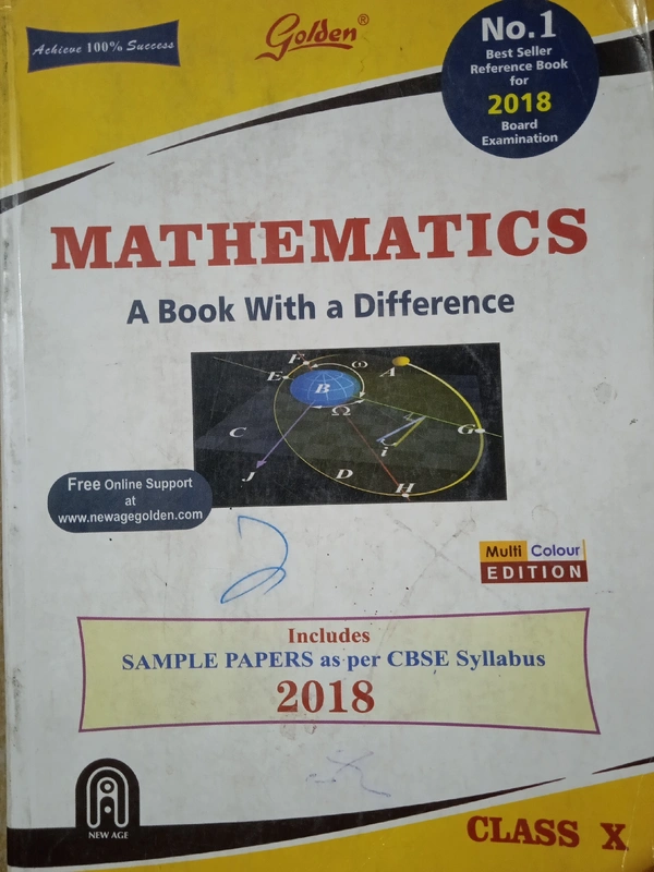 Mathematics, Class 10th, Golden Series, 2018 Edition, English Medium