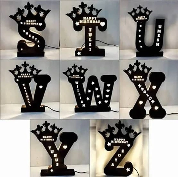 Premium 3D Alphabets Wooden LED Name  - 15 by 15 inches 