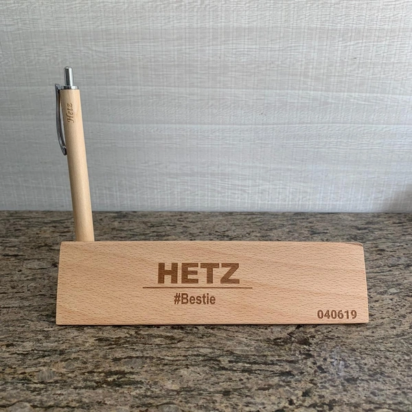  Wooden Triangle Box with pen