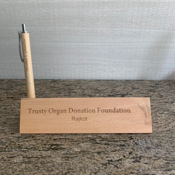 Wooden Triangle Box with pen