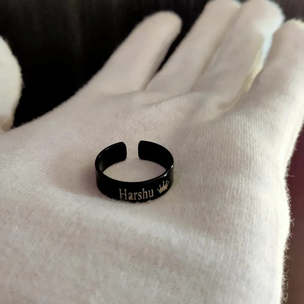 Customized Name Ring With your name engraved - BLACK ⚫