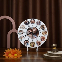 MINI TABLE CLOCK 12 PHOTO  - 12"x12" INCHES
