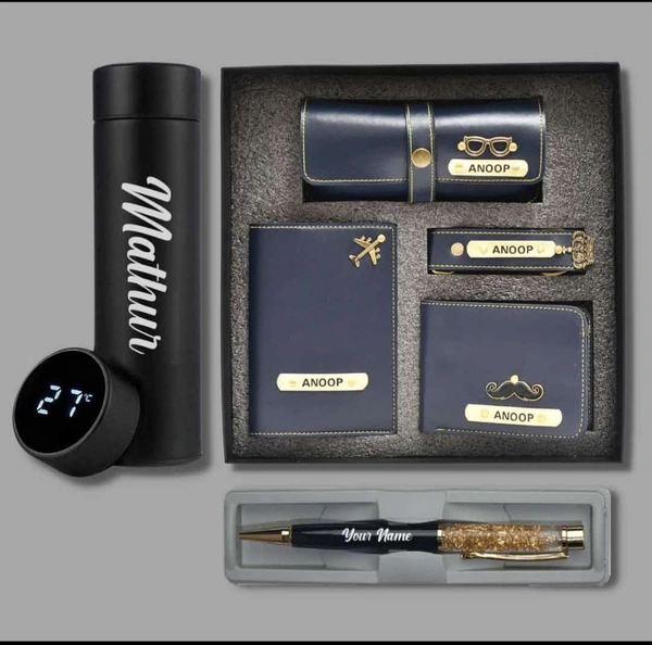 Led Bottle + Leather + Pen Combo 