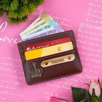 Personalized Minimalistic Card Holder - BROWN