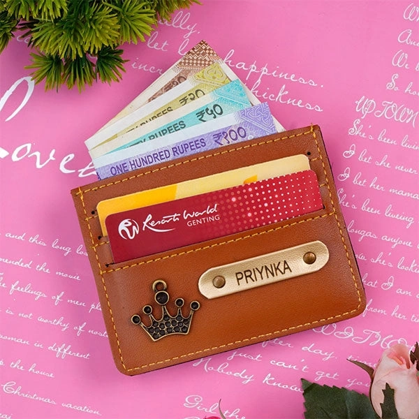 Personalized Minimalistic Card Holder - TAN