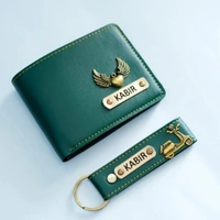 Men's Wallet + keychin  - Tan