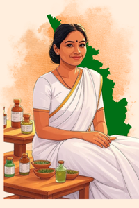 Illustrated portrait representing Kerala
