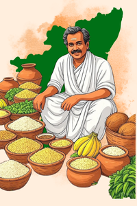 Illustrated portrait representing Tamil Nadu